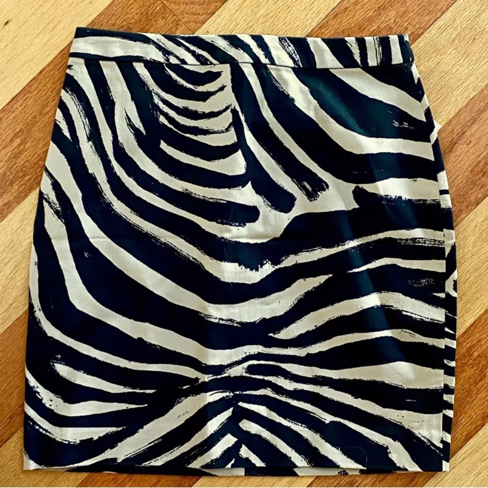 CHIC NEW H&M MINI SKIRT ZEBRA ANIMAL PRINT TAN BLACK STRETCH NWOT 2 6 8 12